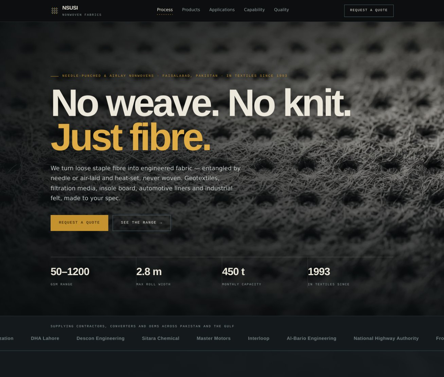 Nsusi Engineered Fibre website preview